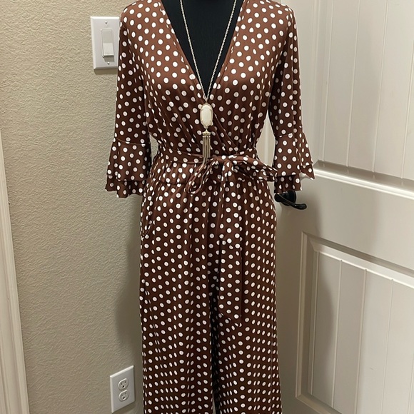 VENUS Dresses & Skirts - Brown Polka Dot jumpsuit